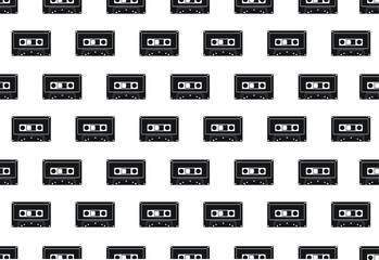 Black white style cassette. cassette icon or logo isolated sign symbol vector illustration - EPS 10 