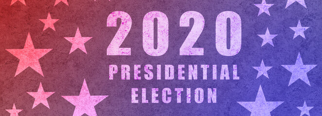 USA presidential election 2020 illustration banner with patriotic stars. US Election. Patriotic american element. Poster, card, banner and background.