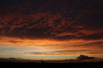 Orange sunset over the city