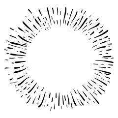 hand drawn doodle starburst, sunburst. doodle design element. vector illustration