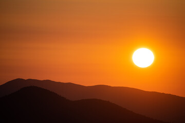 sunset over the white mountains