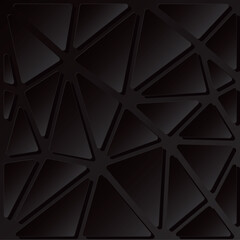 Obraz premium Polygonal Background Template Made with Cut Paper Pieces Illusion Rounded Corners Triangles - Black Elements on Similar Backdrop - Gradient Graphic Design