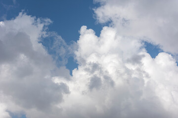 Blue sky and rainy clouds. 