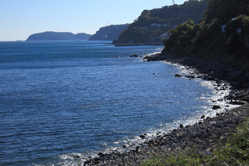 真鶴岬への海岸線