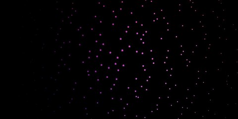 Dark Purple vector background with small and big stars.
