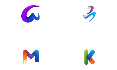 colorfull logo initials template element 