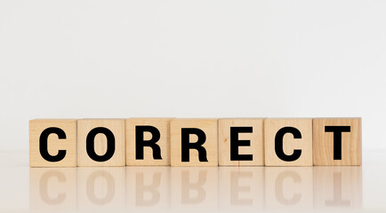 INCORRECT or CORRECT, Wood Blocks. business concept