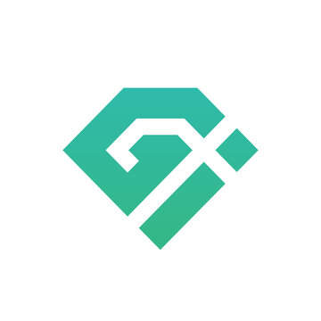 Letter gi logo icon design, geometric monogram - Vector