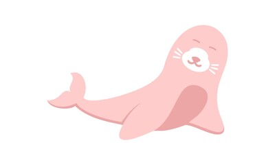 Cute happy seal illustration vector design