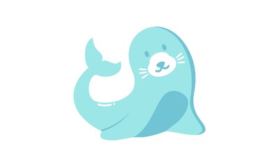 Cute smiling seal illustration vector design