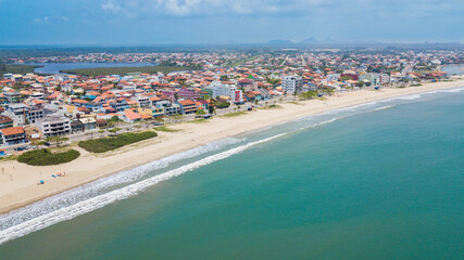 Aerial view of Enseada beach, in S&atilde;o Francisco do Sul, Santa Catarina