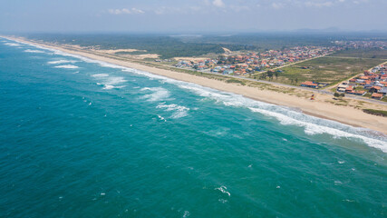 Fototapeta na wymiar Aerial view of Praia Grande in São Francisco do Sul, Santa Catarina