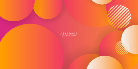 Orange yellow abstract circles geometric background