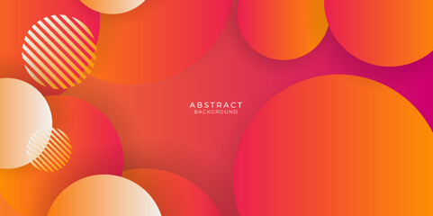 Orange yellow abstract circles geometric background