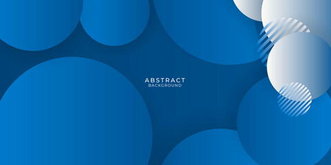 Abstract blue background with circles and geometric mephis styles