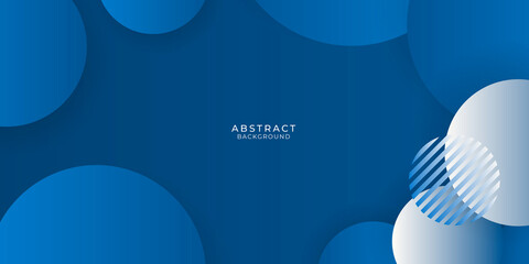 Abstract blue background with circles and geometric mephis styles