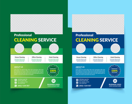 Cleaning service flyer design, Flyer poster design for cleaning service, Vector and editable flyer design