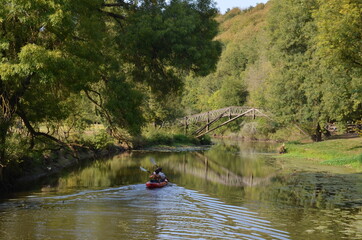 Obraz na płótnie Canvas Kayak, le Hâvre River, Oudon, Loire-Atlantique, France