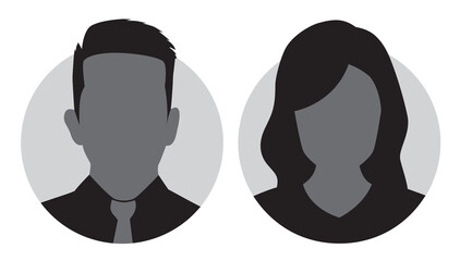 Avatar profile icon set including male and female. - obrazy, fototapety, plakaty