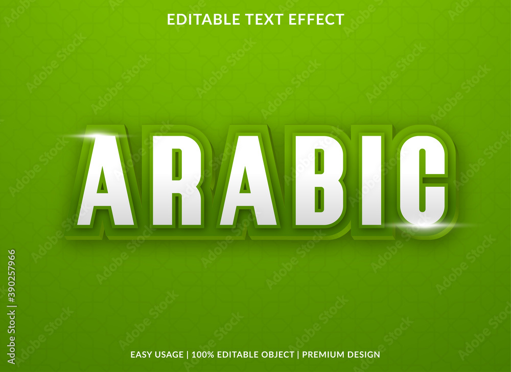 Fototapete arabic text effect template design with bold font style and 3d concept use for brand and business lo
