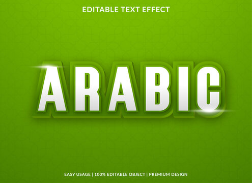 arabic text effect template design with bold font style and 3d concept use for brand and business logo