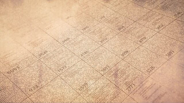 Data flowing on the screen of a computer or laptop, IT, software development and hacking concept. Animation. Matrix of numeric values, seamless loop.