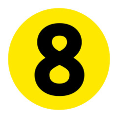 Number 8 Floor Marker Symbol, Vector Illustration, Isolate On White Background Label. EPS10