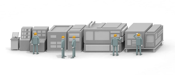 A person who works in a factory. Operate the machine. Make precision equipment. The person who checks the machine.
