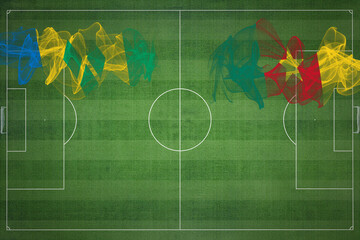 Saint Vincent and the Grenadines vs Cameroon Soccer Match, national colors, national flags, soccer...