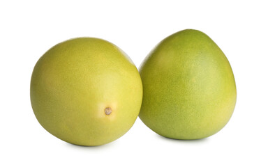 Fresh exotic pomelo fruits isolated on white