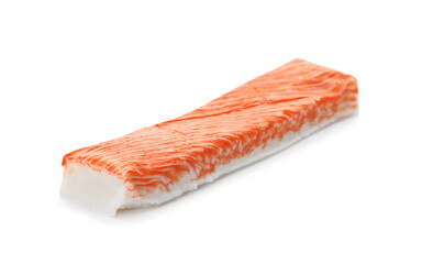 Delicious fresh crab stick isolated on white