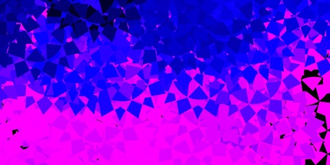 Light purple, pink vector pattern with polygonal shapes.