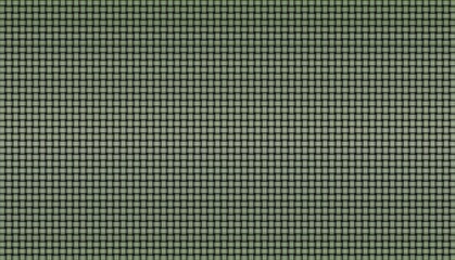 Sage Green Striped Woven Basketweave Background. Repeated braiding of horizontal and vertical strands in sage green with subtle stripes creates a basket weave pattern on black background.