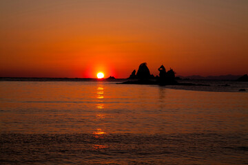 大田子海岸の夕日