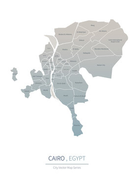 Cairo Map. vector map of major city in the Egypt.
