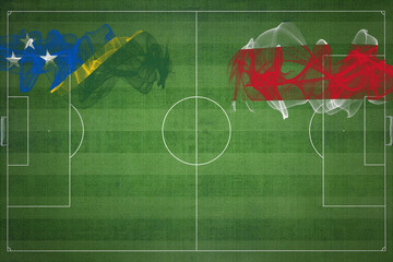 Solomon Islands vs Costa Rica Soccer Match, national colors, national flags, soccer field, football...