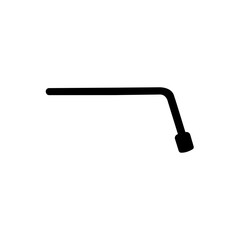 Wrench icon on white background. Silhouette vector design.
