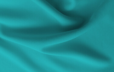 Abstract rippled greenish blue clothes background .