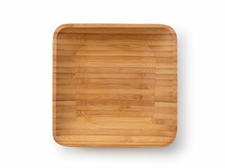 Wooden plates on a white background