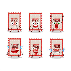 Cartoon character of christmas ticket with smile expression