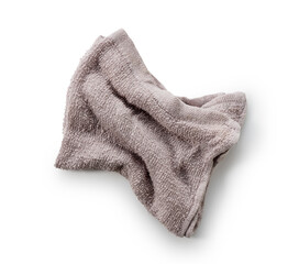 Gray dust cloth placed on a white background