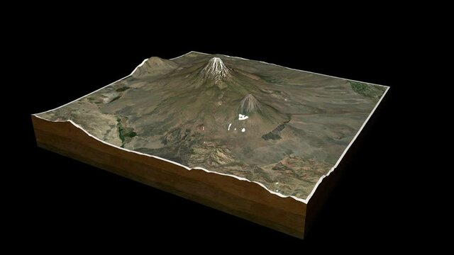 Mount Ararat  terrain map 3D render 360 degrees loop animation