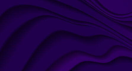 Dark violet smooth refracted waves abstract background. Vector elegant design