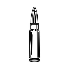Gun cartridge vector illustration. Shotgun shell, bullet caliber of weapon. Handgun or ammo concept for gang emblems or tattoo templates