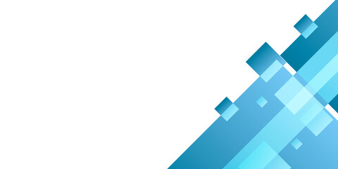 Blue white abstract geometric presentation background with rectangle and square shapes