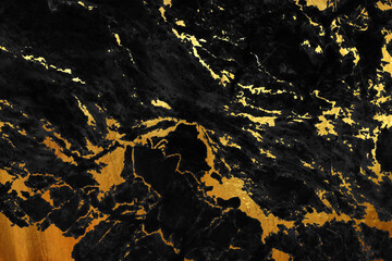 Naklejka na ściany i meble Marble black golden texture wall background