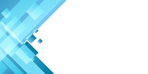 Blue white abstract geometric presentation background with rectangle and square shapes