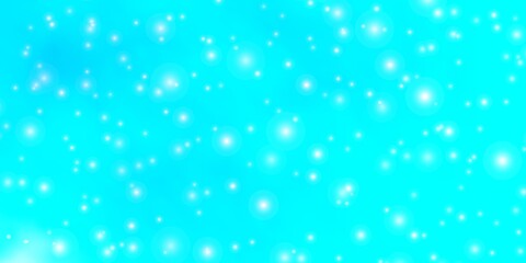 Light BLUE vector texture with beautiful stars.