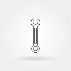 wrench single isolated icon with modern line or outline style