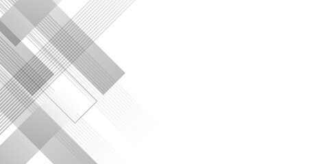 Obraz premium Simple white abstract presentation background with lines stripes and geometric shapes